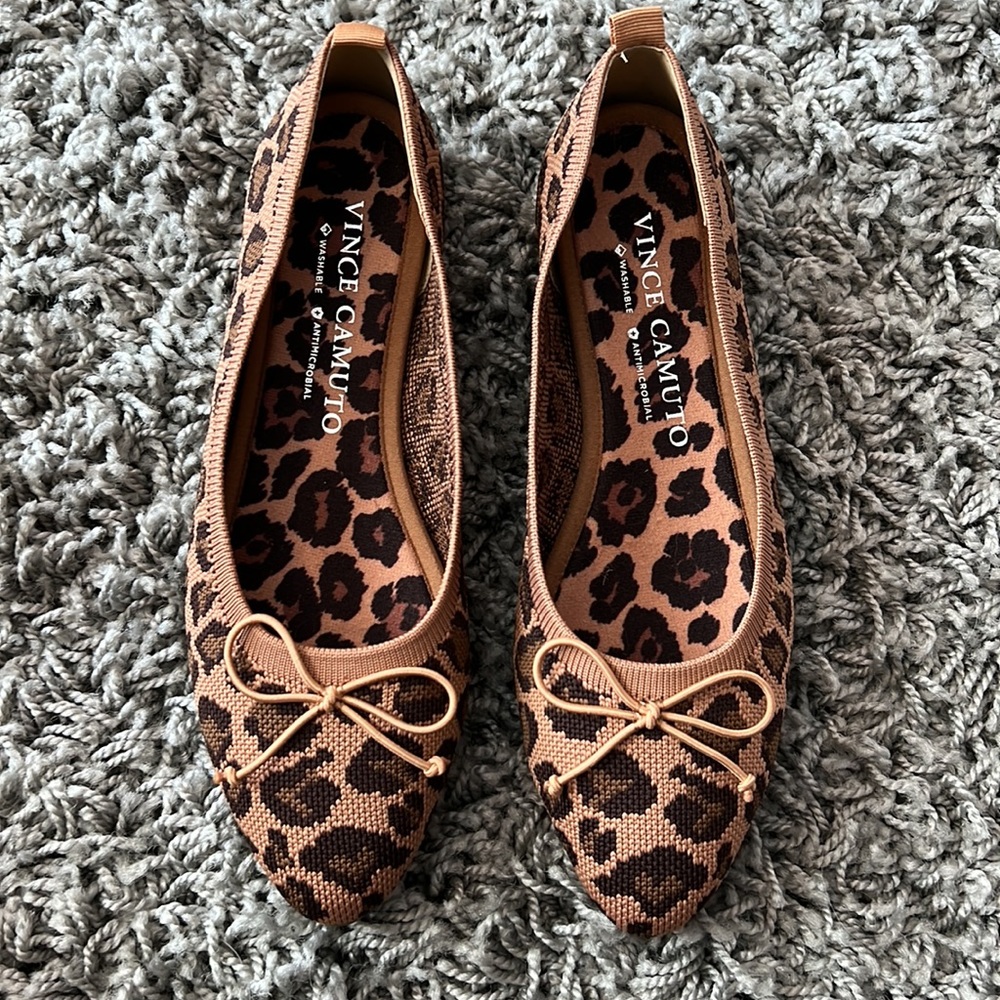 Vince Camuto leopard print slip on shoes